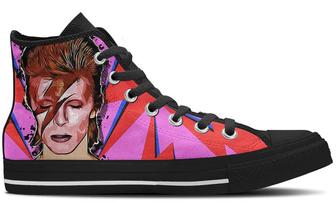 David Bowie High Tops Canvas Shoes - Monsterry UK