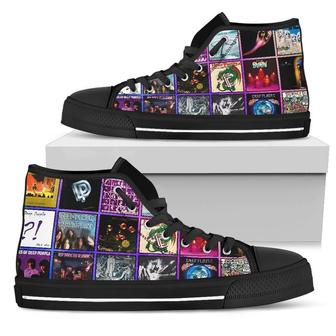 Deep Purple Sneakers Album High Top Shoes Rock Band Fan High Top Shoes | Favorety