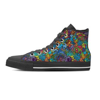 Demon Psychedelic Men's High Top Shoes - Monsterry