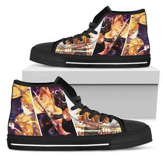 Demon Slayer Sneakers Zenitsu High Top Shoes Anime Fan High Top Shoes | Favorety AU