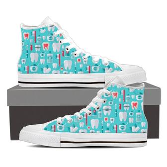 Dentist Pattern High Top Shoes Sneakers - Monsterry
