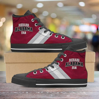 Diehard Alabama Fan Canvas High Top Shoes - Monsterry