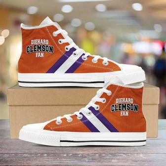 Diehard Clemson Fan Canvas High Top Shoes | Favorety