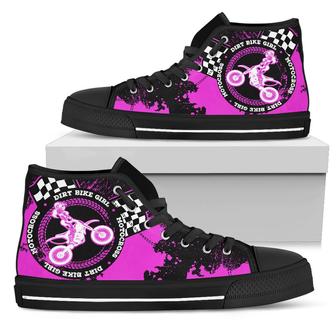 Dirt Bike Girl High Top Shoes Pink - Monsterry AU