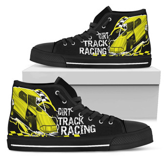 Dirt Track Racing Modified High Top Shoes Yellow - Monsterry