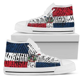 Dna Dominican Flag High Top Shoes Sneakers - Monsterry