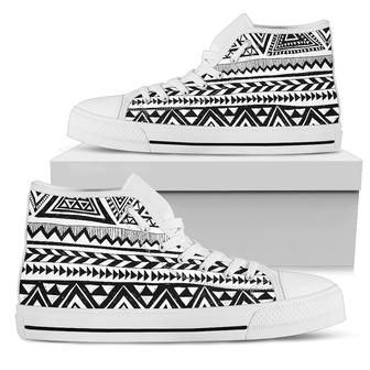 Draw Tribal Aztec Women High Top Shoes - Monsterry CA