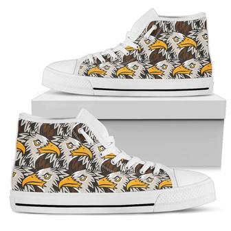 Eagles Head Pattern Women High Top Shoes - Monsterry