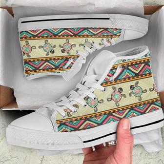 Ethnic Colorful Sea Turtles High Top Shoes - Monsterry DE