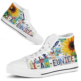 Eunice License Plate High Top Shoes - Monsterry