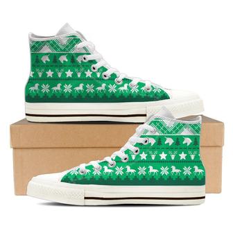 Festive Unicorn Christmas High Top Shoes - Monsterry CA