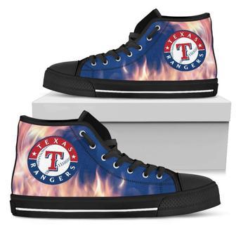 Fighting Like Fire Texas Rangers High Top Shoes | Favorety DE