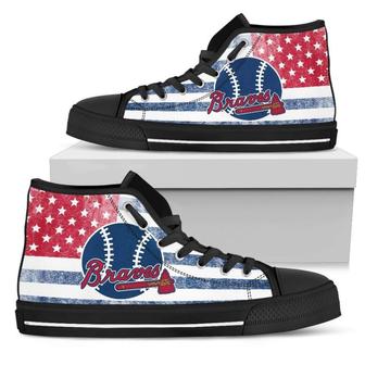 Flag Rugby Atlanta Braves High Top Shoes - Monsterry UK