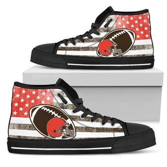 Flag Rugby Cleveland Browns High Top Shoes | Favorety AU