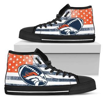 Flag Rugby Denver Broncos High Top Shoes | Favorety