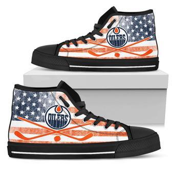 Flag Rugby Edmonton Oilers High Top Shoes | Favorety