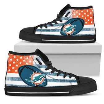 Flag Rugby Miami Dolphins High Top Shoes | Favorety CA