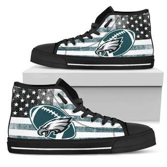 Flag Rugby Philadelphia Eagles High Top Shoes | Favorety DE