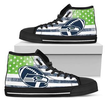 Flag Rugby Seattle Seahawks High Top Shoes | Favorety AU