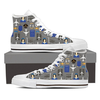 Flight Attendent -Clearance High Top Shoes Sneakers - Monsterry