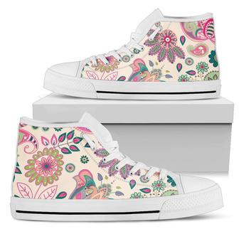 Floral Zen Boho High Top Shoes - Monsterry CA