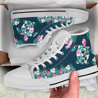 Flower Sea Turtles High Top Shoes - Monsterry AU