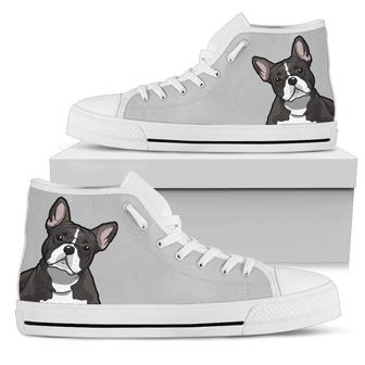 French Bulldog Sneakers High Top Shoes Funny - Monsterry DE