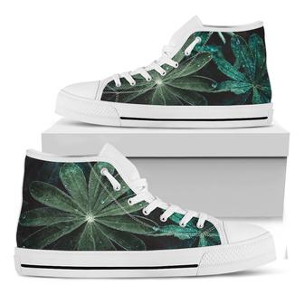Fresh Tropical Leaf Print White High Top Shoes - Monsterry UK