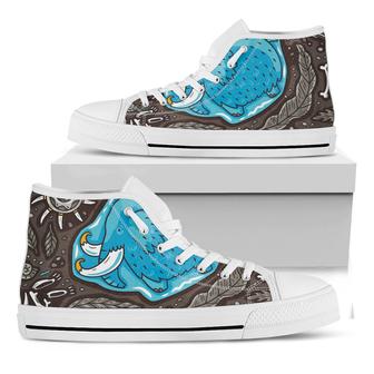 Frozen Mammoth And Fossil Print White High Top Shoes - Monsterry DE