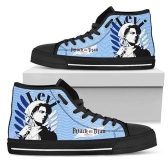 Funny Levi AOT Sneakers High Top Shoes | Favorety