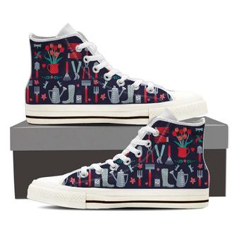 Gardening Pattern High Top Shoes - Monsterry