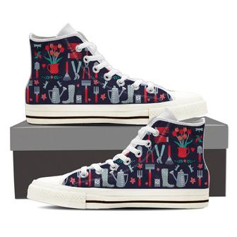 Gardening Pattern High Top Shoes Sneakers - Monsterry