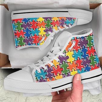 Gearhomies High Top Shoes Puzzle Autism - Monsterry CA