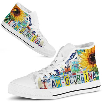 Georgina License Plate High Top Shoes - Monsterry