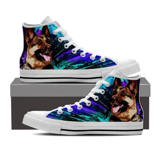 German Shepherd -Clearance High Top Shoes Sneakers - Monsterry
