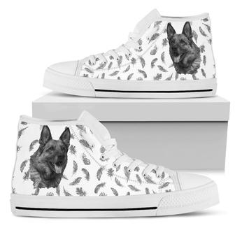 German Shepherd Feather High Top Shoes - Monsterry UK