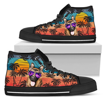 German Shepherd Summer High Top Shoes - Monsterry