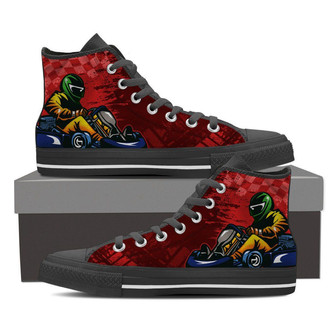 Go Cart Racing High Top Shoes Sneakers - Monsterry