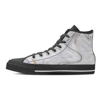 Gold White Marble Men's High Top Shoes - Monsterry UK