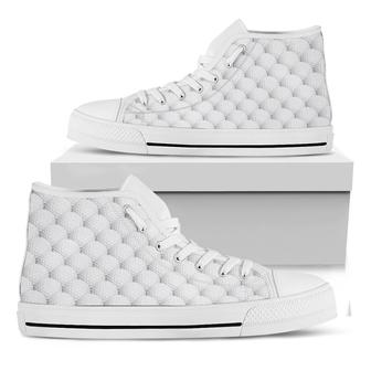 Golf Ball Pattern Print White High Top Shoes - Monsterry CA