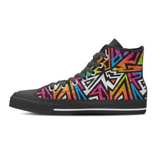 Graffiti Geometric Abstract Men's High Top Shoes - Monsterry AU