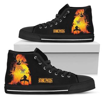 Graphic Luffy Sneakers High Top Shoes - Monsterry