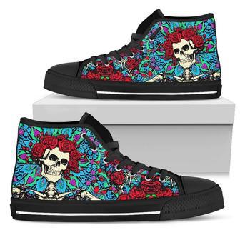 Grateful Dead Skeleton Sneakers High Top Shoes Fan High Top Shoes | Favorety