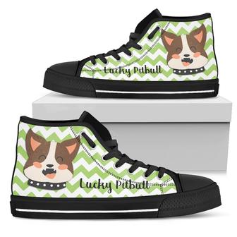 Green Wave Pattern Pitbull High Top Shoes - Monsterry AU