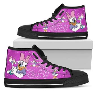 Her Donald His Daisy Sneakers High Top Shoes For Couple High Top Shoes - Monsterry AU