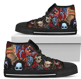 Horror Characters Cartoon Sneakers High Top Shoes High Top Shoes - Monsterry