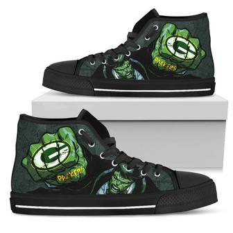 Hulk Punch Green Bay Packers High Top Shoes | Favorety