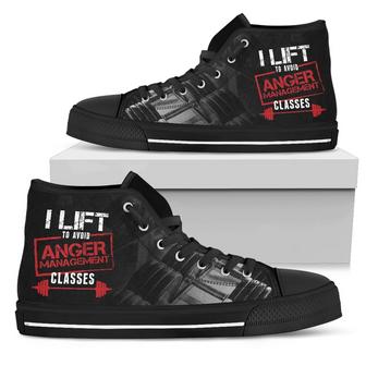 I Lift To Avoid Anger Managament High Top Shoes - Monsterry CA
