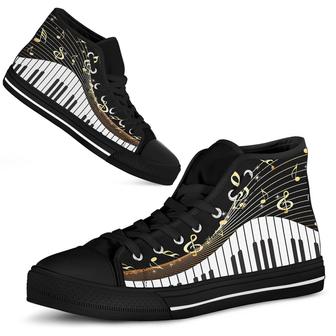 I Love The Piano Piano High Top Shoes - Monsterry UK