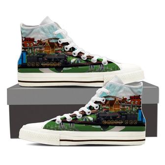 Illustration Model Train High Top Shoes Sneakers - Monsterry DE